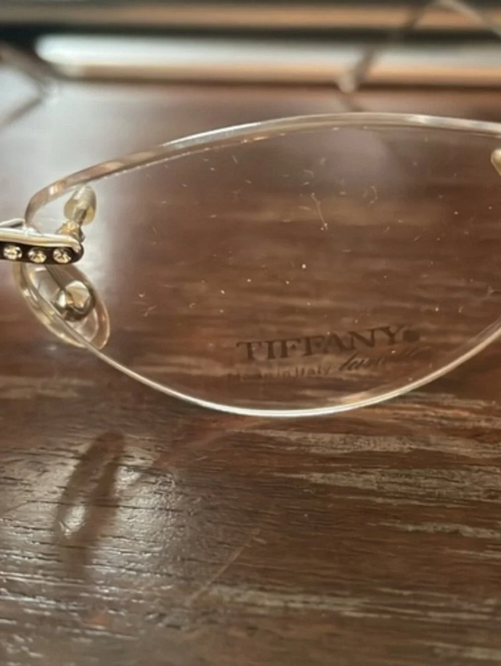 Tiffany Lunettes 23K gold plated T790 C10 silver rimless eyeglasses
